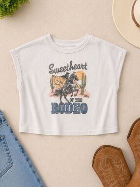 Grayson Mini Sweetheart of the Rodeo Ribbed Graphic Top 18M